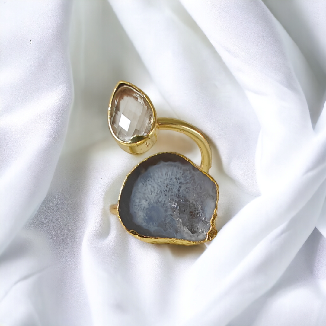 Agat Geode Ring