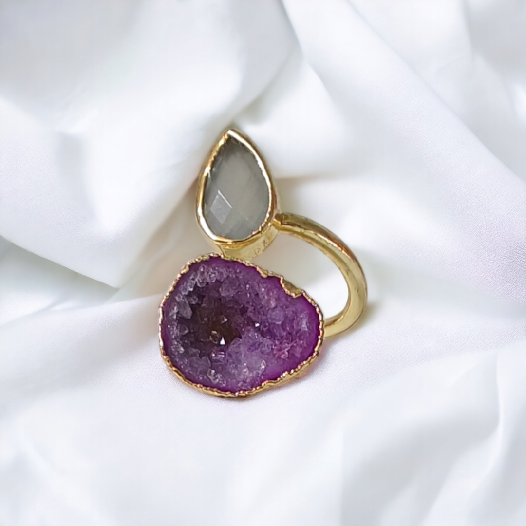 Agat Geode Ring